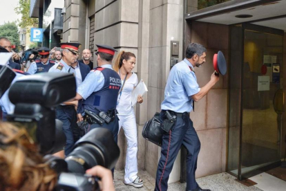 El jefe de los Mossos, Josep Lluis Trapero, entra en la fiscalía el 12 de septiembre.