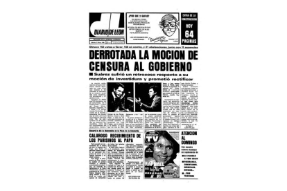 Portada de Diario de León con la derrotada moción del PSOE en mayo de 1980.