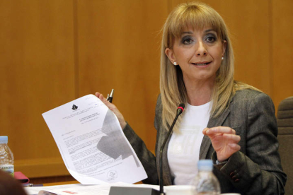 La ex alcaldesa de San Andrés del Rabanedo y portavoz socialista, María Eugenia Gancedo.