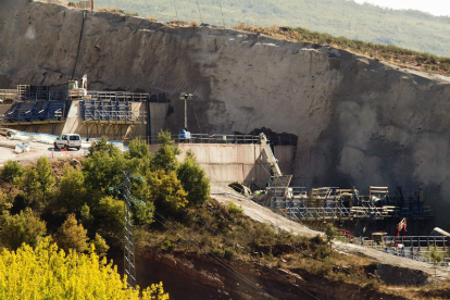 Inmediaciones del lugar donde se produjo el accidente en las obras de construcción de Castrovido.