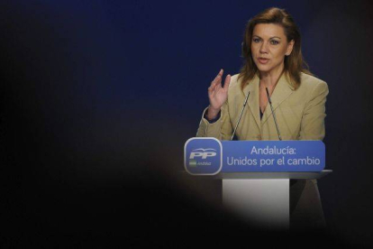 La secretaria general del PP, María Dolores de Cospedal, ha criticado la estrategia política de Alfredo Pérez Rubalcaba.