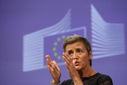 La comisaria de Competencia, Margrethe Vestarger, el pasado 1 de septiembre, en Bruselas.