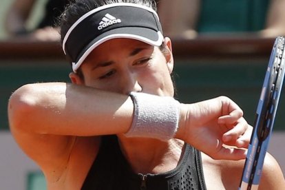 Muguruza, en un momento de su partido contra Halep.
