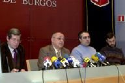 José María Balcells, Gonzalo Santonja, Adolfo Alonso Ares y Francisco Quintana, ayer en Burgos