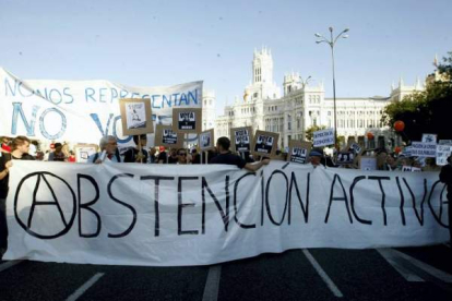 Manifestación de los indignados en Madrid. Foto: JUAN MANUEL PRATS