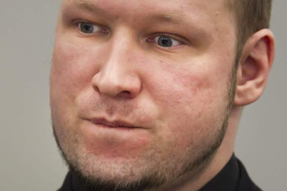El asesino noruego Anders Breivik durante el juicio.
