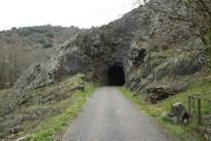 En la fotografía, el túnel que une Santa Olaja con Ocejo, por donde no pasan los camiones de Rebisa