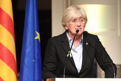 Clara Ponsatí, durante un acto en Bruselas.