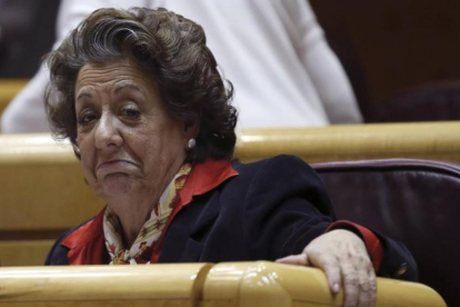 Rita Barberá, en el Senado, el 15 de marzo.