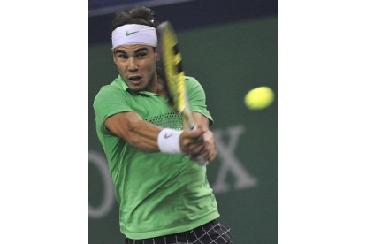 Rafa Nadal, en el partido de hoy contra Ivan Ljubicic, en Shanghái.