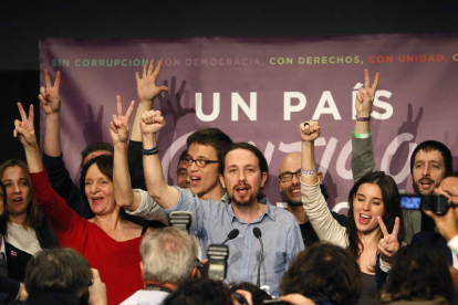 Iglesias, tras su comparecencia para valorar los resultados electorales.