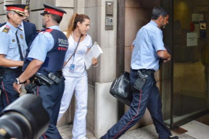 El major de los Mossos, Josep Lluís Trapero, entra en la Fiscalía este martes.