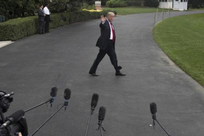 Donald Trump, saliendo de la Casa Blanca, el pasado miércoles.