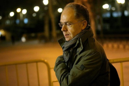 El presidente de Adif, Juan Bravo, tras declarar en la Audiencia Nacional en relación con la compra de Inassa por el Canal de Isabel II, en el caso Lezo.
