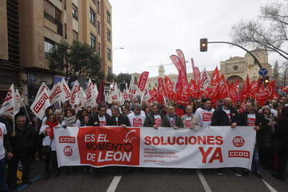 80.000 personas salieron a la calle en León, Ponferrada y Villablino en febrero de 2020. FERNANDO OTERO