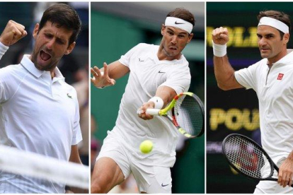 Djokovic, Nadal y Federer, en esta edición de Wimbledon.