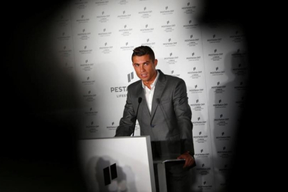 Cristiano Ronaldo, este domingo en la inauguración de su hotel en Lisboa.