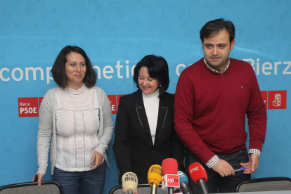 Castellanos, Marqués y Rodríguez, en la rueda de prensa de ayer en Ponferrada