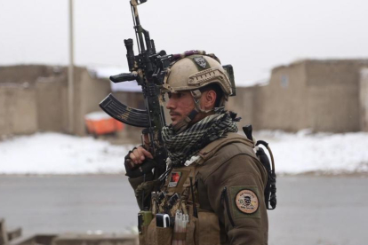 Un soldado afgano en Kabul.