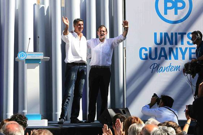 Mariano Rajoy en su discurso de apoyo a Xavier García Albiol en el mitin del PP en Badalona.