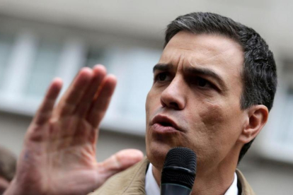Pedro Sánchez, este jueves en Pontevedra.
