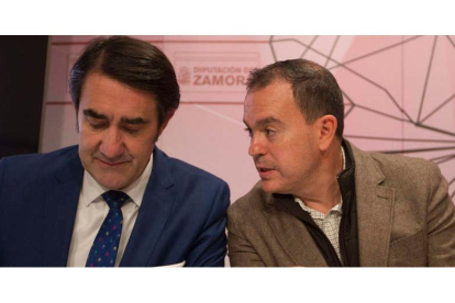 Quiñones y el presidente de la Diputación de Zamora, Requejo.