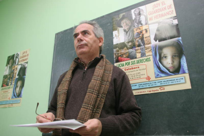 El responsable de Cáritas en Ponferrada, en uno de los actos de la organización.