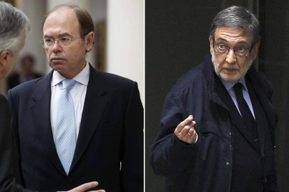 García Escudero, en una imagen de archivo, y Nasarre, a su llegada a la Audiencia Nacional.