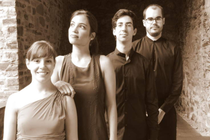 Integrantes del Cuarteto Boissier, con la ponferradina Paula González. DL