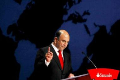 El presidente del Banco Santander, Emilio Botín, en la Junta General de Accionistas.