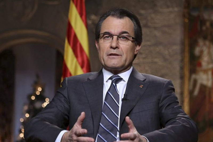 Artur Mas durante el discurso de fin de año que pronunció ayer.
