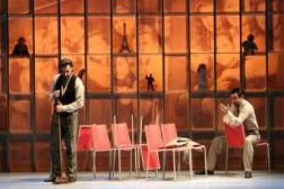 Imagen de una de las escenas de «Emigrados» de la compañía gallega Teatro de Ningures