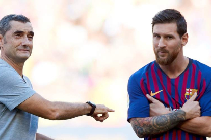 Valverde señala a Messi como la referencia de su equipo una campaña más. ALEJANDRO GARCÍA