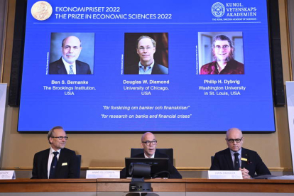 Imagen de los tres economistas premiados. ANDERS WIKLUND