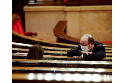 Miquel Iceta ayer, en el Parlamento catalán. QUIQUE GARCÍA