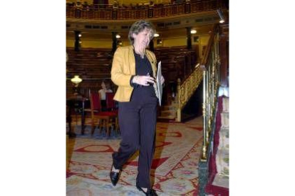 María Jesús San Segundo, ayer en el pleno del Congreso