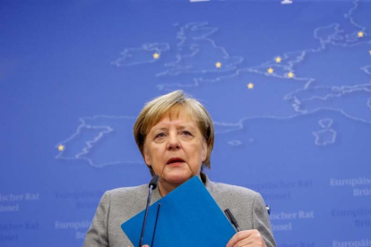 La canciller alemana, Angela Merkel, durante un acto celebrado en Bruselas.