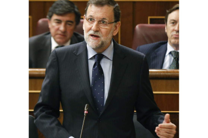 Rajoy durante su intervención de ayer en el Congreso.
