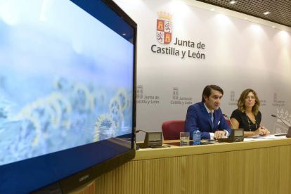 Juan Carlos Suárez-Quiñones y Milagros Marcos, ayer, en Valladolid. NACHO GALLEGO