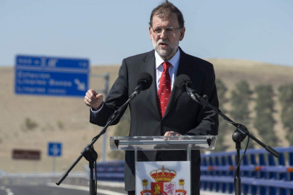 Mariano Rajoy durante la inauguración de un tramo de autovía en la provincia de Jaén.