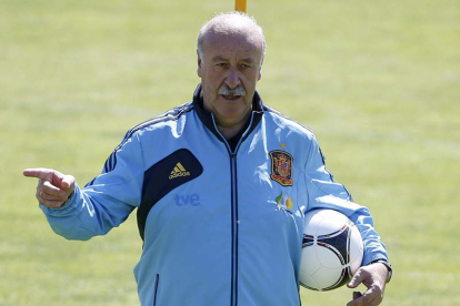 El seleccionador Vicente del Bosque, en una de las concentraciones con España.