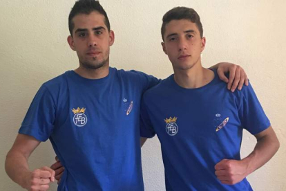 Los boxeadores leoneses F. Pazo y Rubén Castellanos. DL