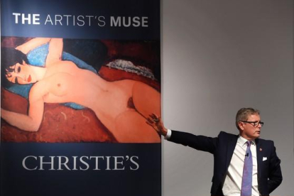 Subasta de Christie's donde el desnudo de Modigliani ha superado los 150 millones de euros.