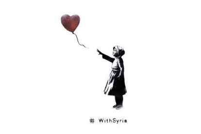 Versión del mural 'Niña con el globo' cedido por Banksy.