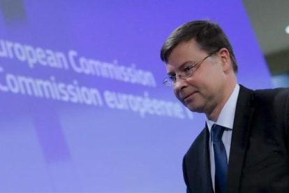 Valdis Dombrovskis, comisario europeo del Euro y Diálogo Social.