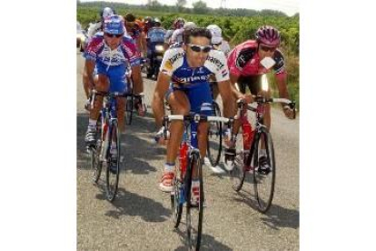 El leonés Javier Pascual se mantuvo en la escapada durante gran parte de la etapa de ayer del Tour