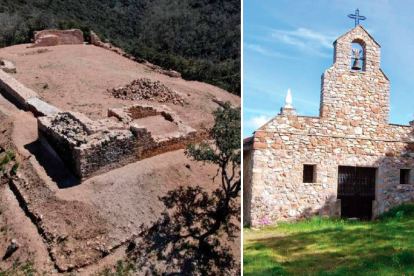 Las ruinas del castillo de San Salvador y la ermita de Santa Ana, en Santa Colomba del Curueño. AYUNTAMIENTO DE SANTA COLOMBA DE CURUEÑO / DL