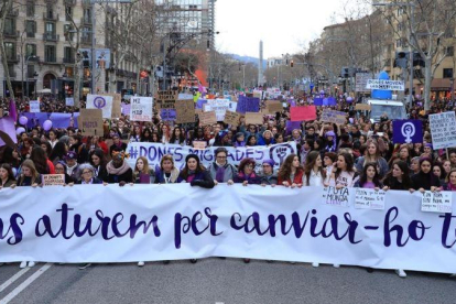 Huelga feminista del pasado 8 de marzo en Barcelona.