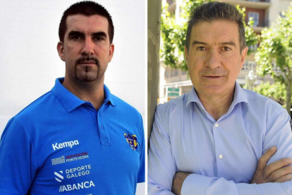 Magí Serra, actual técnico del Cangas, y Manolo Cadenas, seleccionador de Argentina. DL/J. CASARES