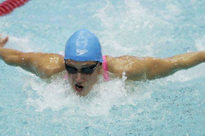 Mireia Belmonte, durante los 200 metros mariposa de la prueba de la Copa del Mundo de piscina corta disputada en Moscú.
